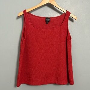 Eileen Fisher Washable Wool Round Tuck Stitch Tank Res size LP